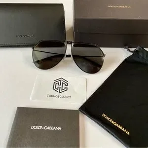 Dolce & Gabbana DG2248 Black Matte Sunglasses Pilot Aviator Men Unisex Women D&G Dolce & Gabbana | Accessories | Dolce Gabbana Dg2248 Black  main image 3